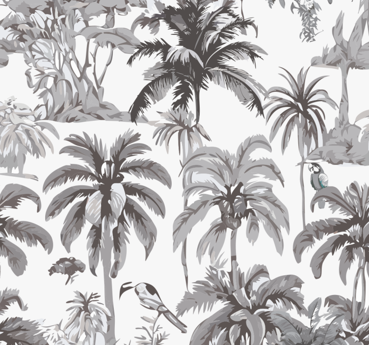 Gray roller blind with palm trees design - TenStickers