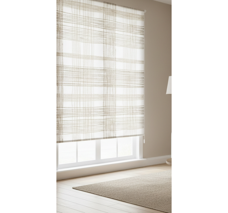 Beige roller blind with thin beige jute pattern - TenStickers