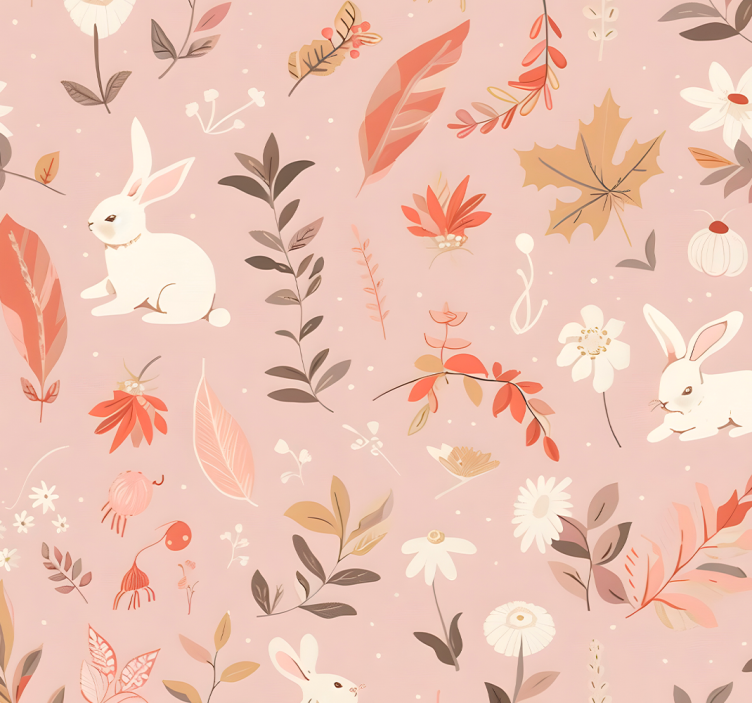 Pink roller blind autumn forest design - TenStickers