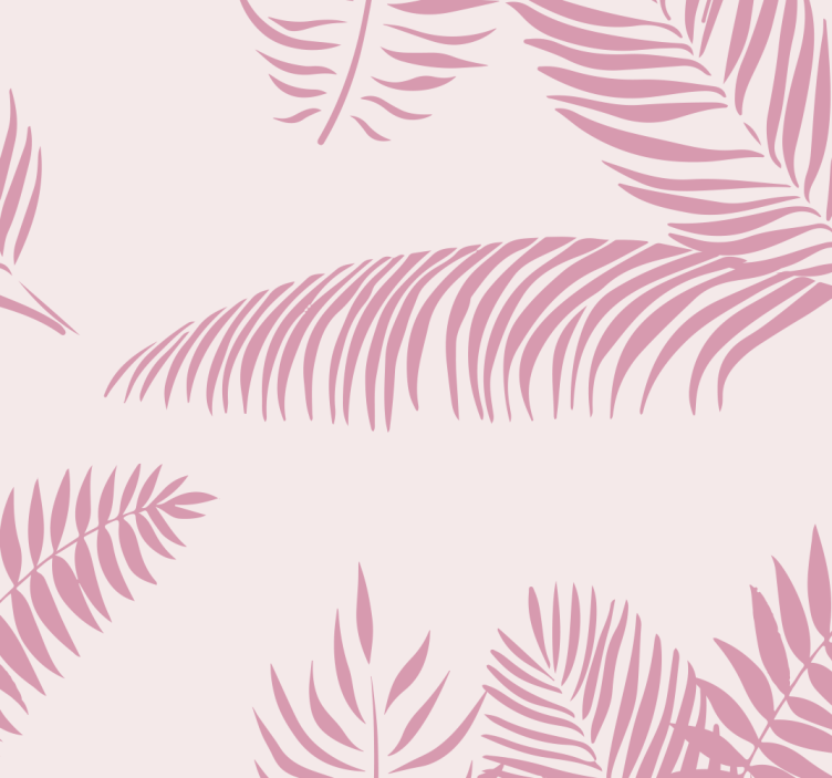 Pink roller blind with large palm leaves - TenStickers
