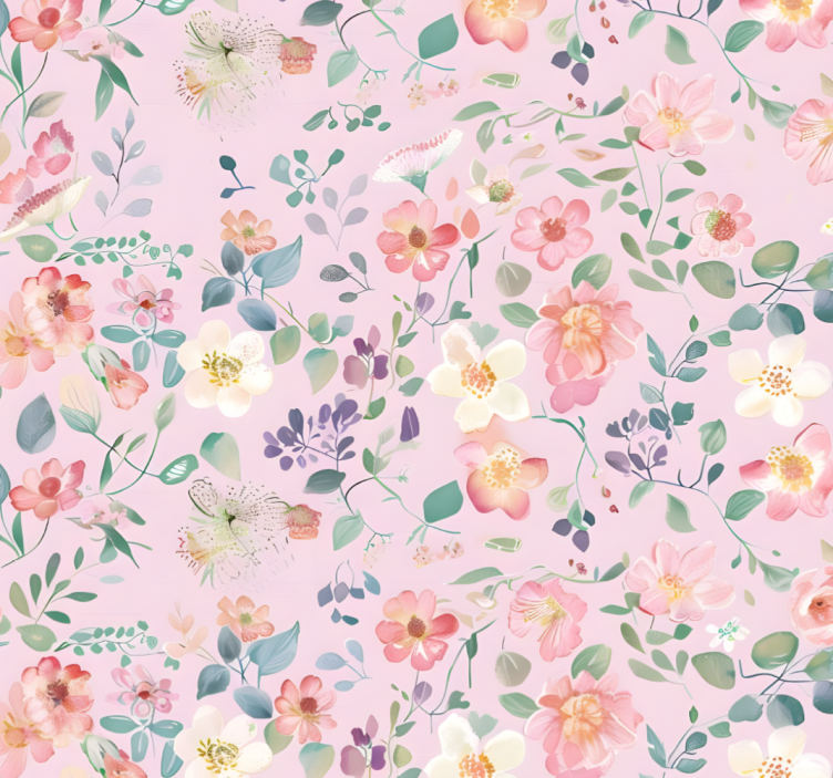 Pink roller blind blooming spring - TenStickers