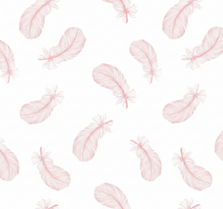 Pink roller blind with pink feather pattern - TenStickers