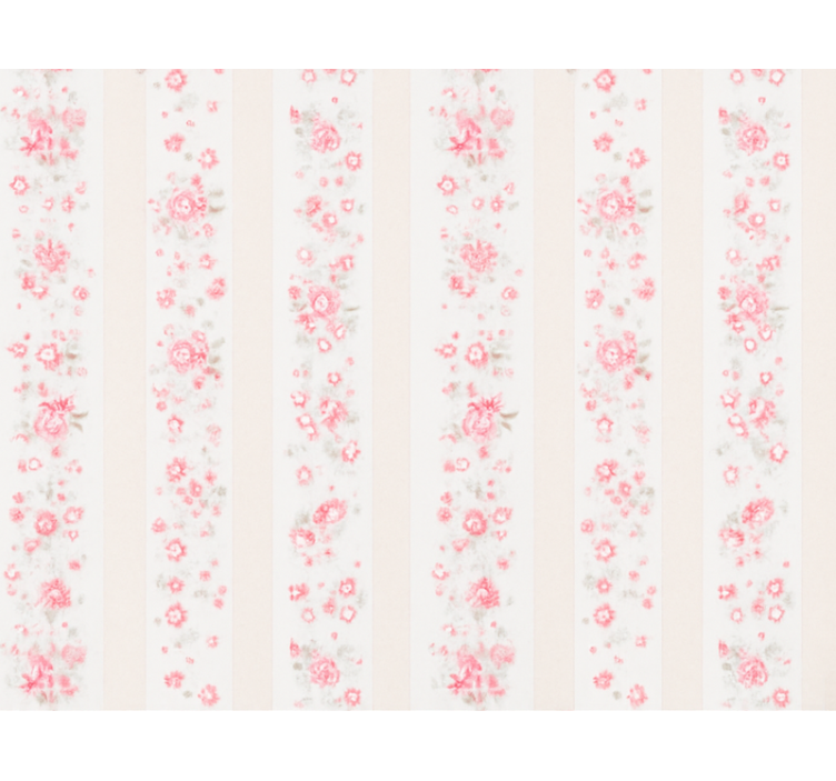 Pink roller blind pink retro floral stripes - TenStickers