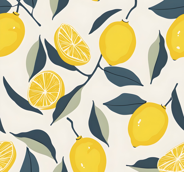 Yellow roller blind with lemon pattern - TenStickers