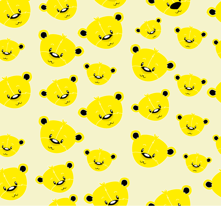 Yellow roller blind with adorable bear pattern - TenStickers