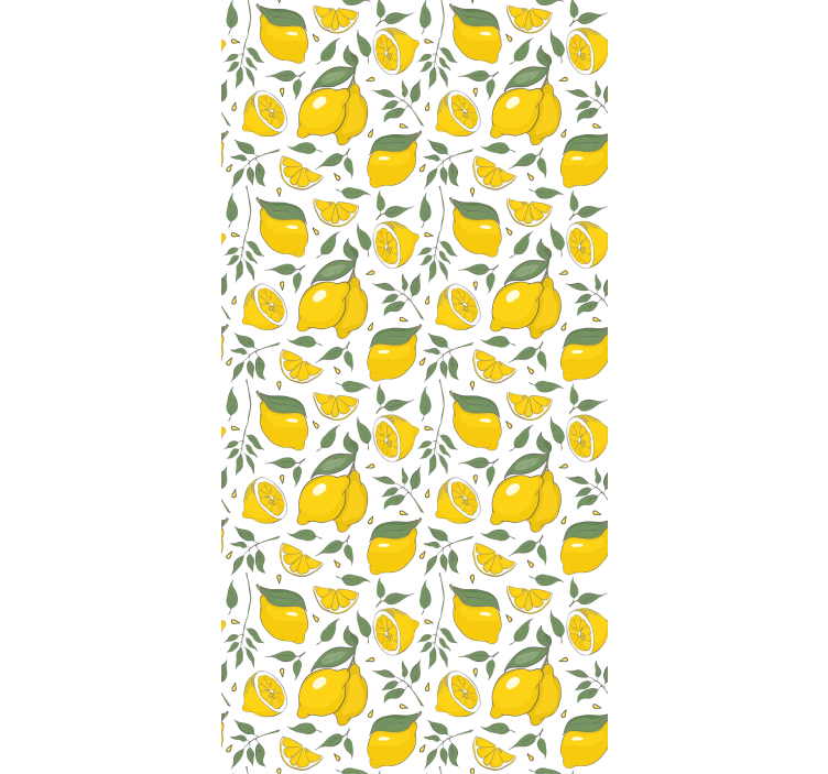 Yellow roller blind with lemon and cream flowers - TenStickers