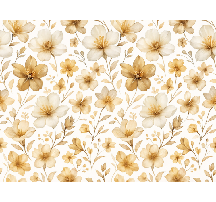 Yellow roller blind with realistic floral pattern - TenStickers