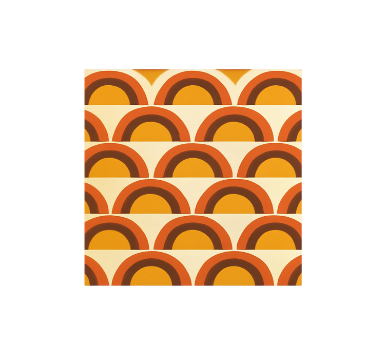 Yellow roller blind with 1970s sunset retro arches - TenStickers