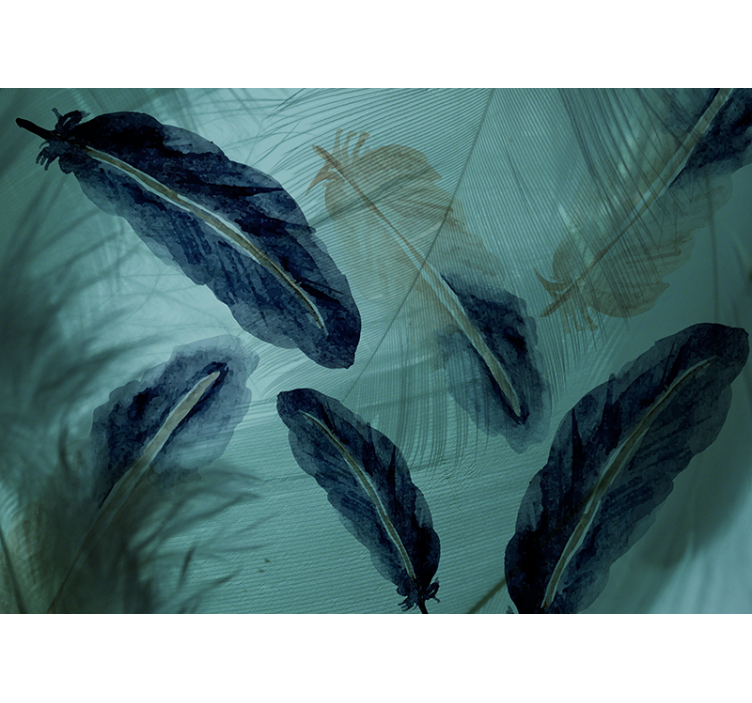 Kitchen roller blind watercolor feather aesthetic - TenStickers