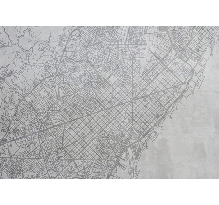 Kitchen roller blind city map of barcelona - TenStickers