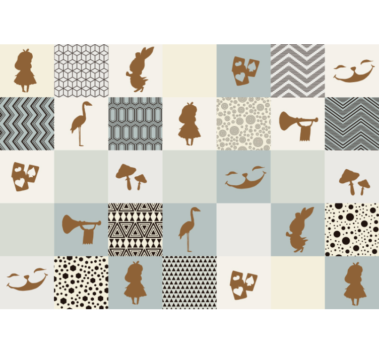 Kitchen roller blind alice in wonderland design - TenStickers