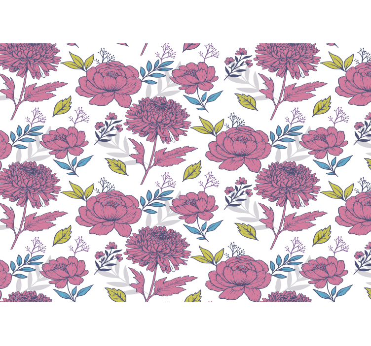 Kitchen roller blind with large multicolor flower design - TenStickers