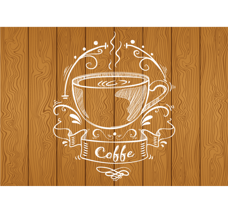 Kitchen roller blind with coffee wood design - TenStickers