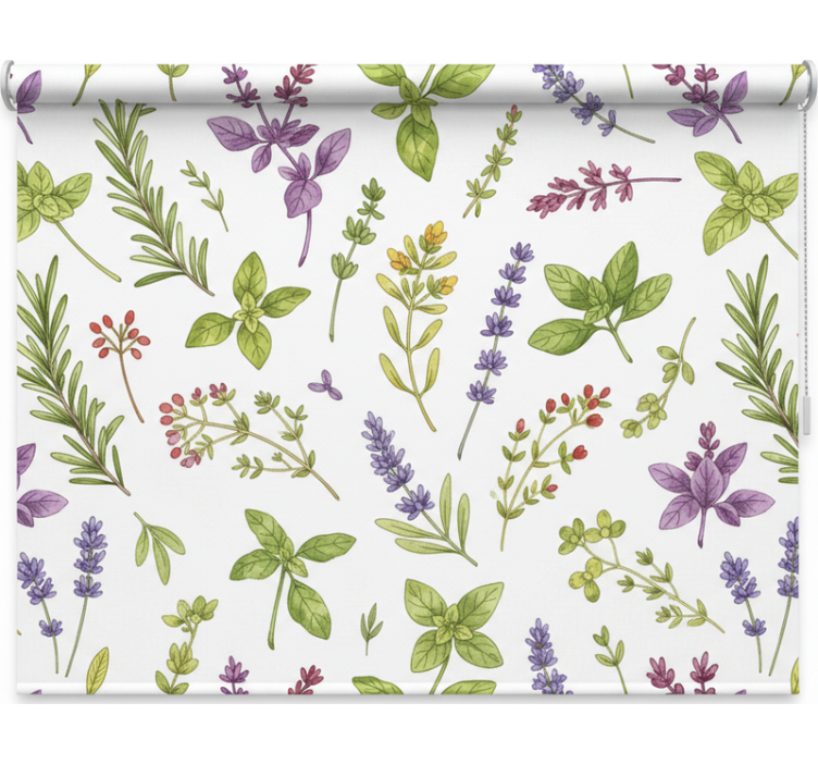 Colorful herbs kitchen roller blind - TenStickers