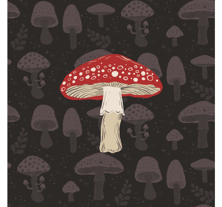 Kitchen roller blind hand-drawn mushroom design - TenStickers