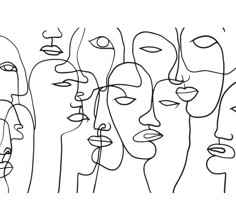 White roller blind with face pattern - TenStickers