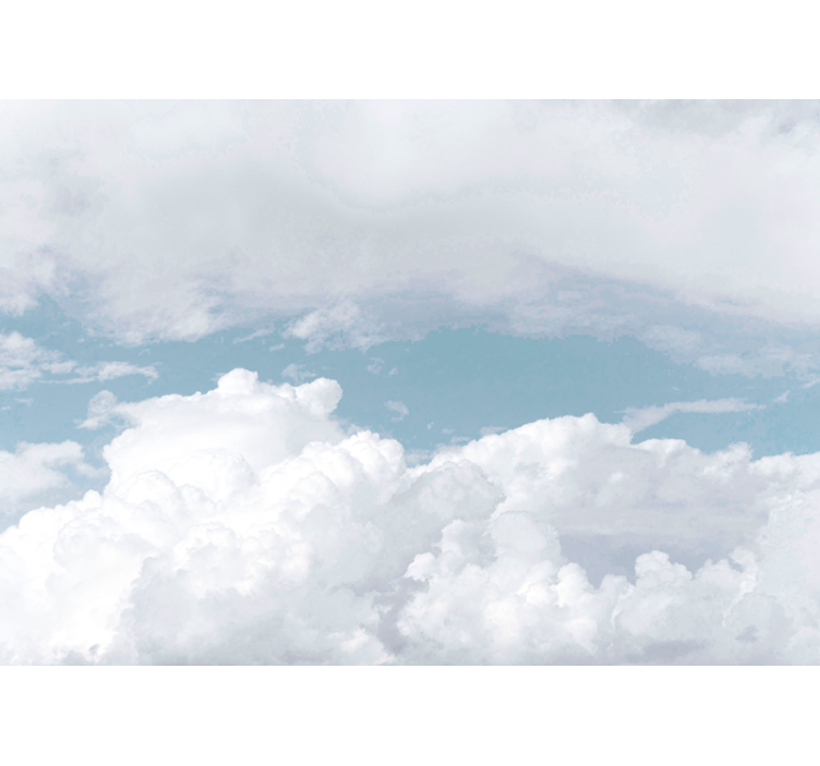 White roller blind white fluffy clouds - TenStickers