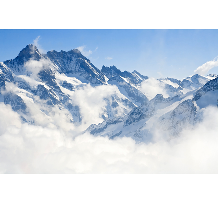 White roller blind alpine landscape - TenStickers