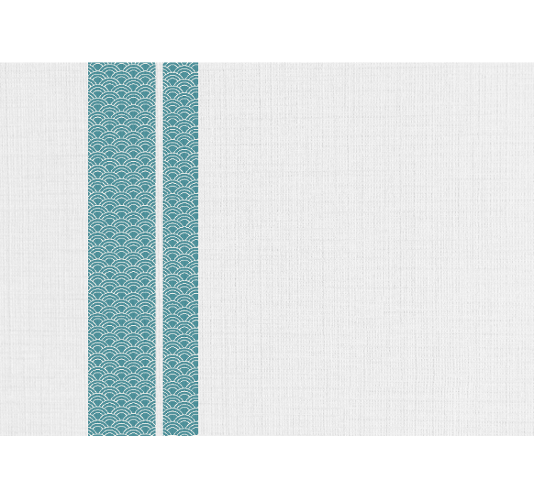 White roller blind with japandi blue stripes design - TenStickers