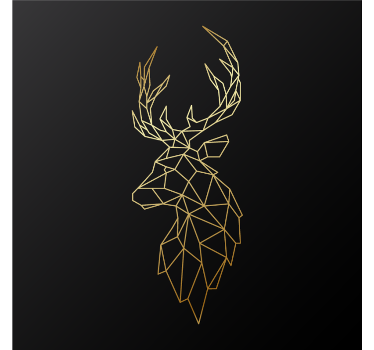 Living room roller blind golden origami deer - TenStickers