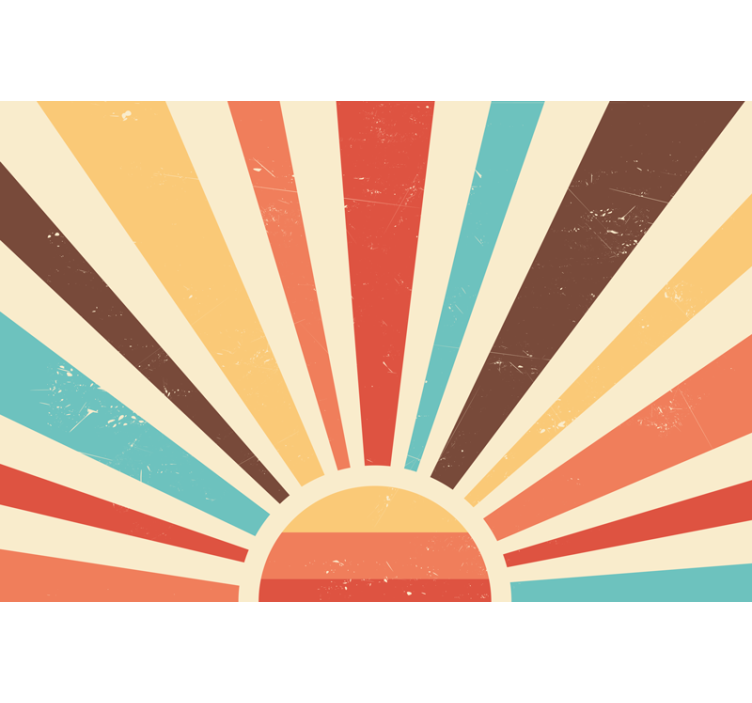 Living room roller blind in abstract vintage sunset - TenStickers