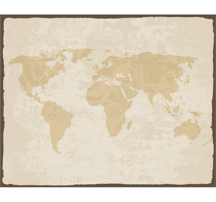 Living room roller blind vintage white and beige world map - TenStickers