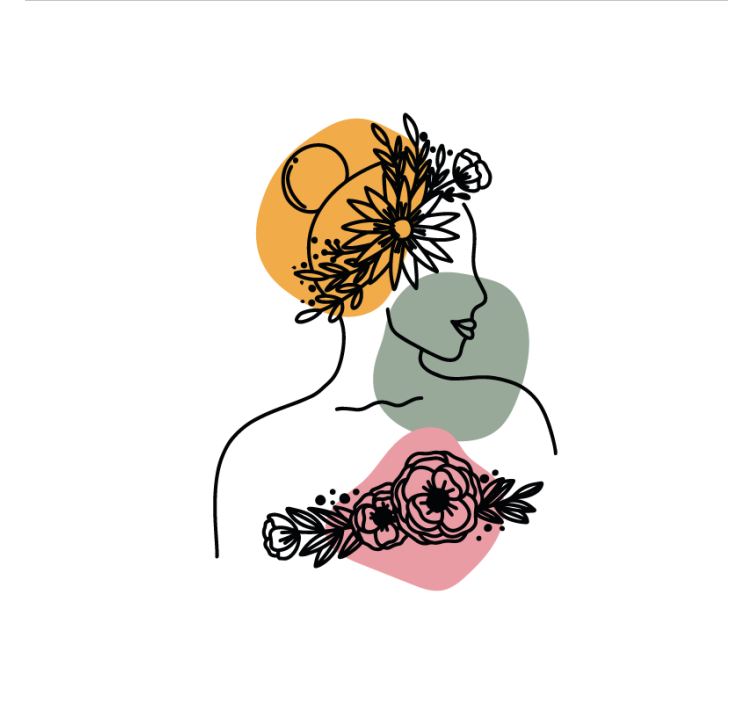 Living room roller blind amazing woman flower face - TenStickers