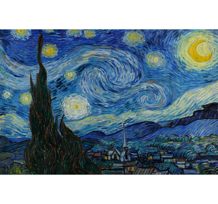 Living room roller blind van gogh's starry night - TenStickers