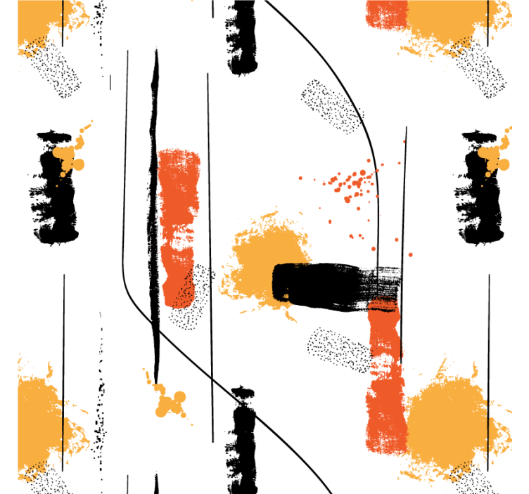 Living room roller blind linear abstract art - TenStickers