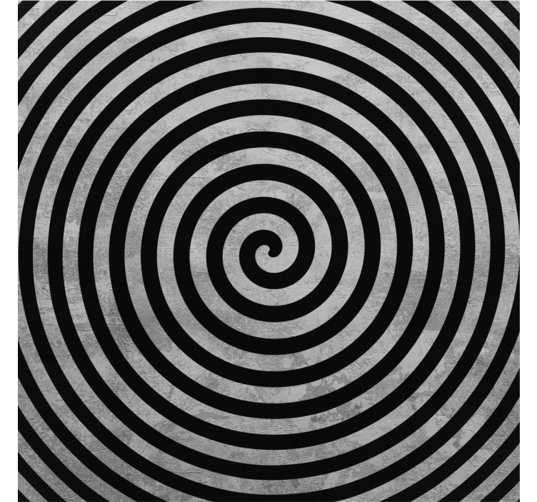 Living room roller blind black and white swirl - TenStickers