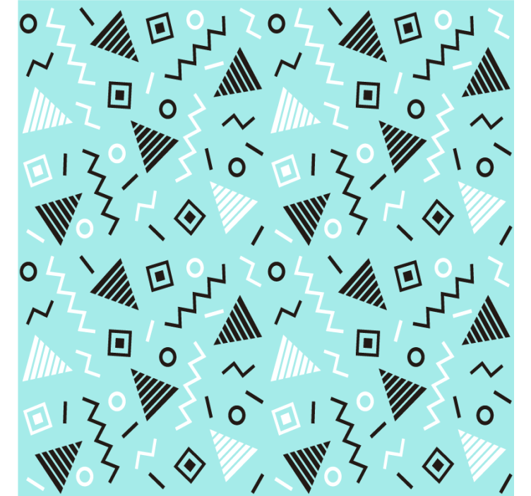 Living room roller blind in 80s memphis style pattern - TenStickers