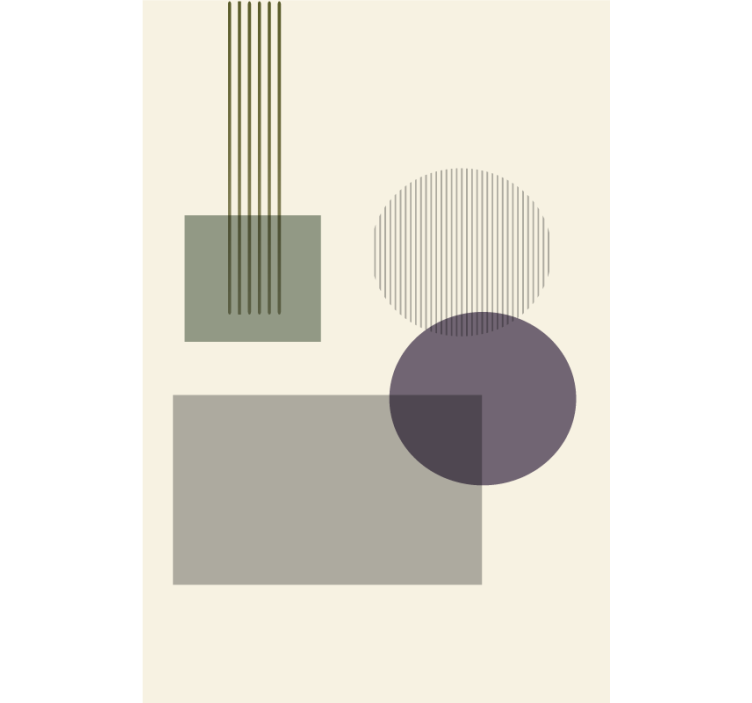 Living room roller blind soft geometric shapes - TenStickers