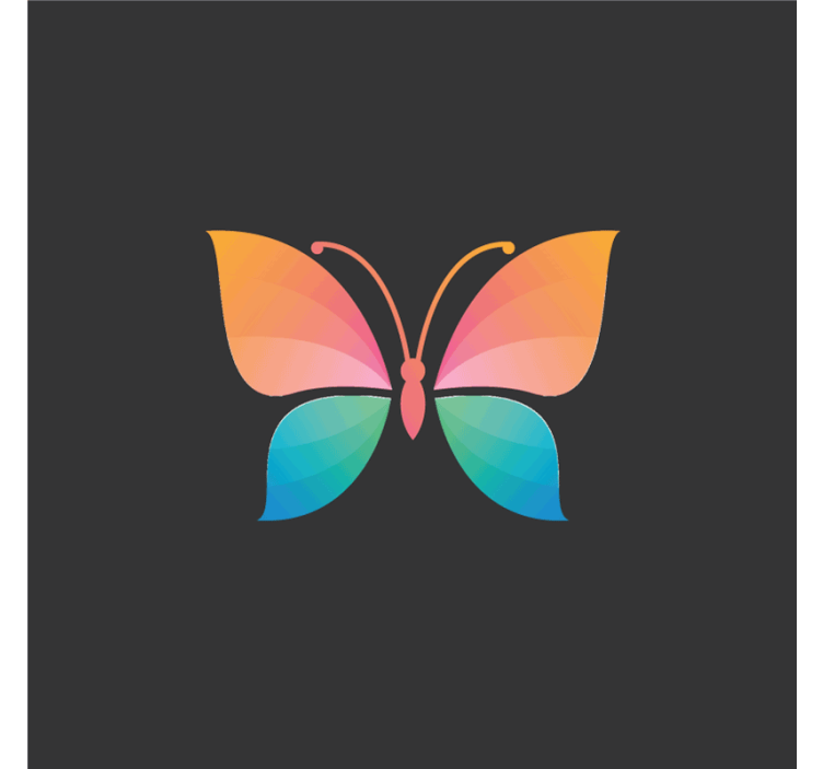 Living room roller blind with colorful butterfly design - TenStickers