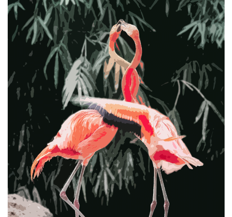 Living room roller blind with lovely flamingos design - TenStickers