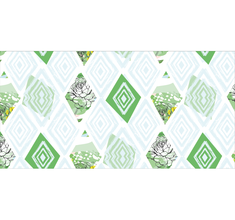 Living room roller blind with abstract floral design - TenStickers