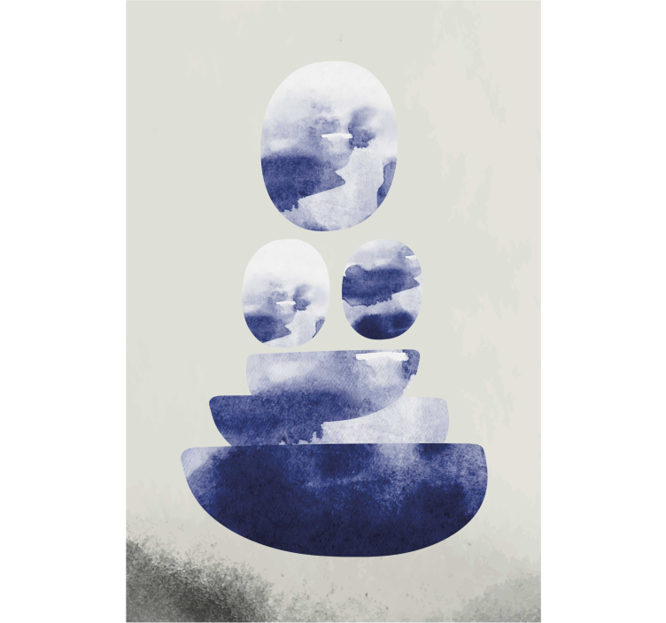 Living room roller blind blue shape - TenStickers