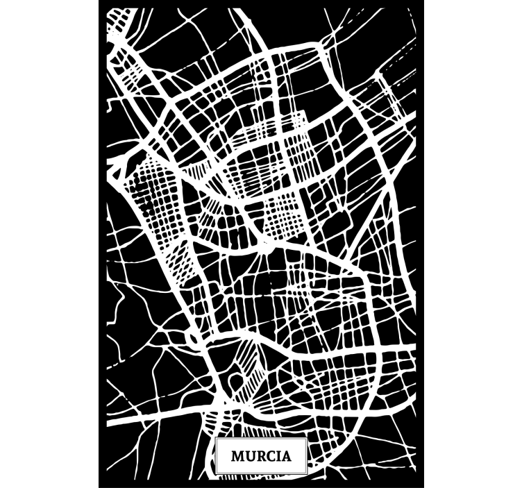 Living room roller blind topographic map murcia - TenStickers