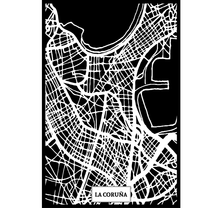 Living room roller blind topographic map coruña - TenStickers