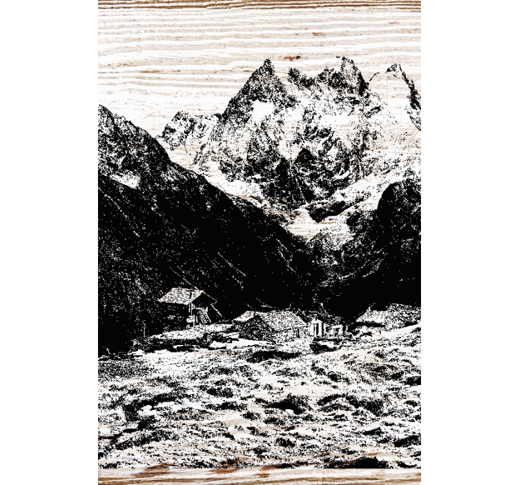 Living room roller blind swiss mountains design - TenStickers