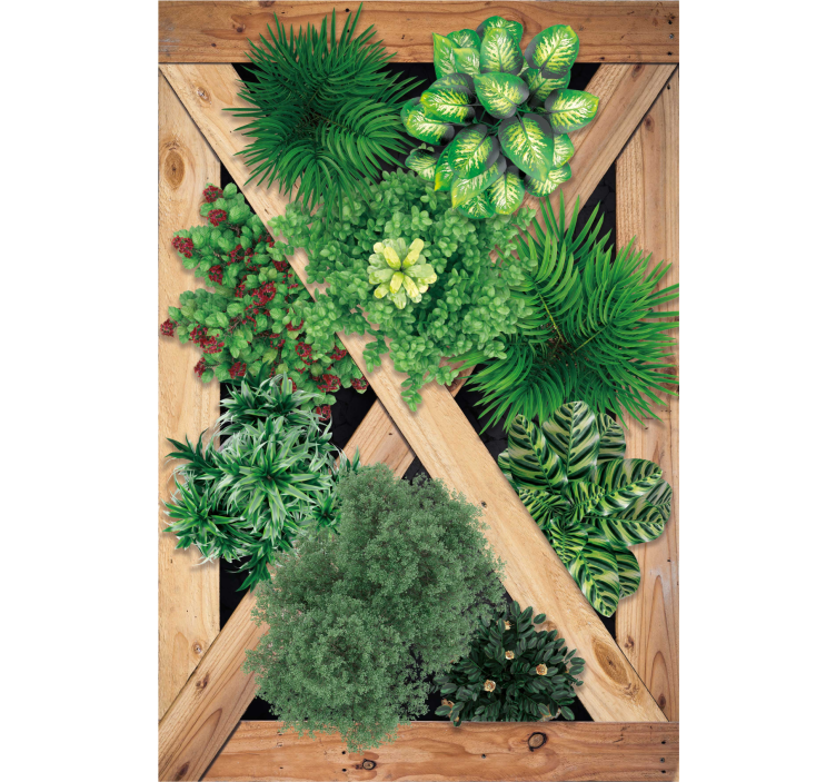 Living room roller blind rustic garden - TenStickers