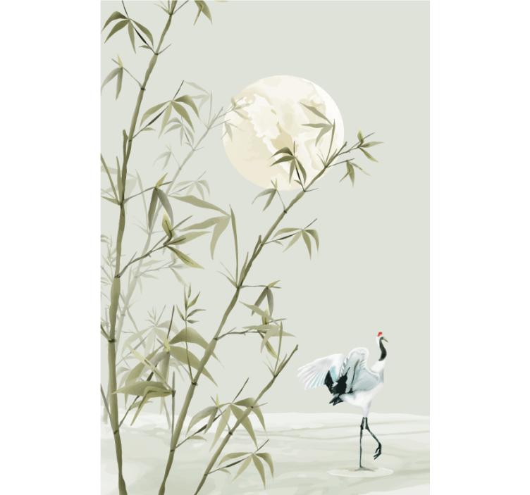 Living room roller blind bamboo art - TenStickers