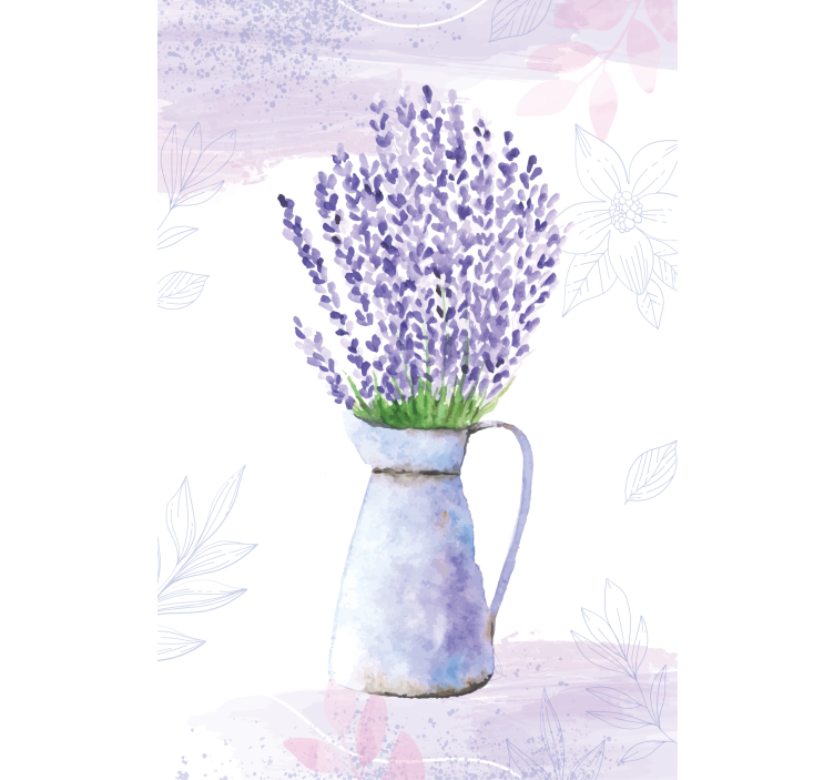 Living room roller blind lavender vase - TenStickers