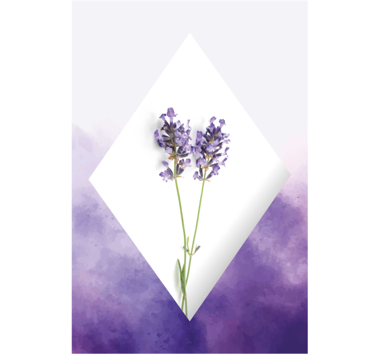 Living room roller blind lavender watercolor collage - TenStickers