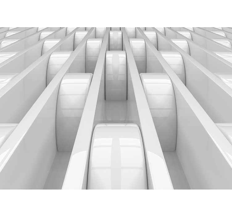 White roller blind with 3d geometric design - TenStickers