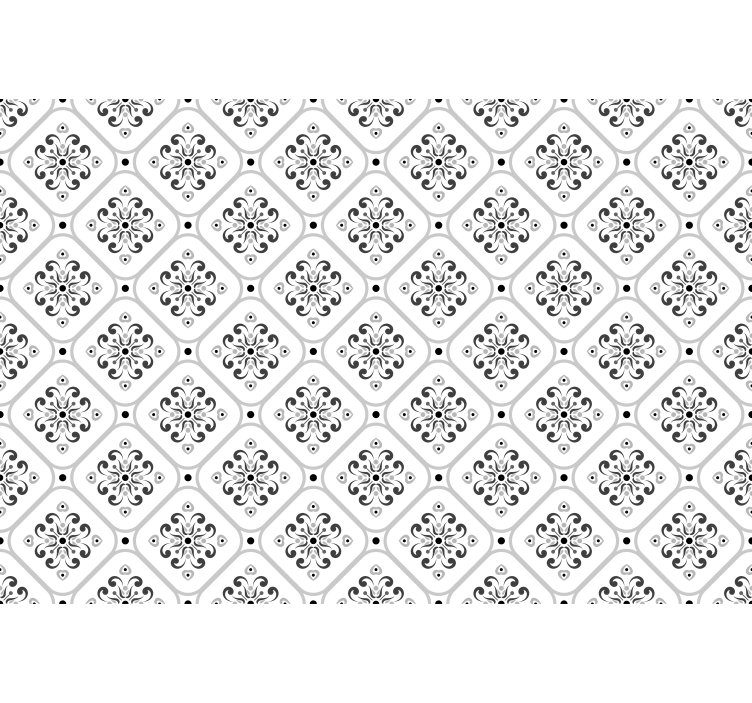 White roller blind with classic gray mosaic pattern - TenStickers