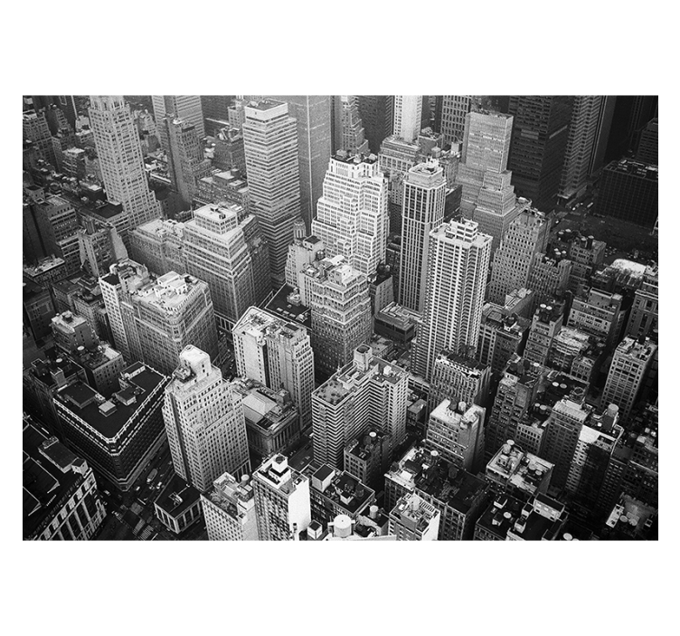 Black roller blind new york aerial monochrome - TenStickers