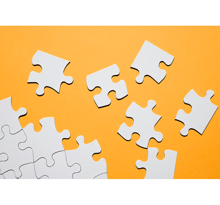 Yellow roller blind puzzle pieces wall mount - TenStickers