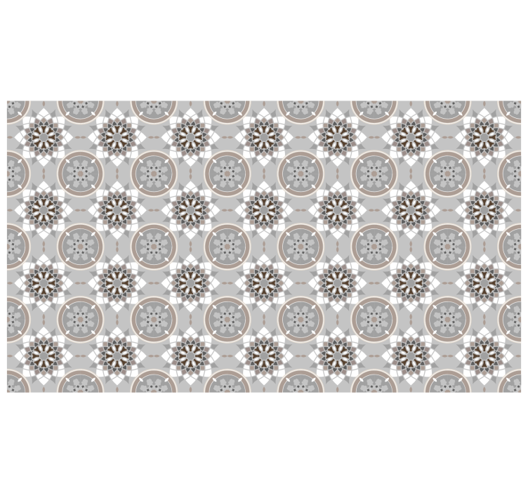 Gray roller blind floor floral tile - TenStickers