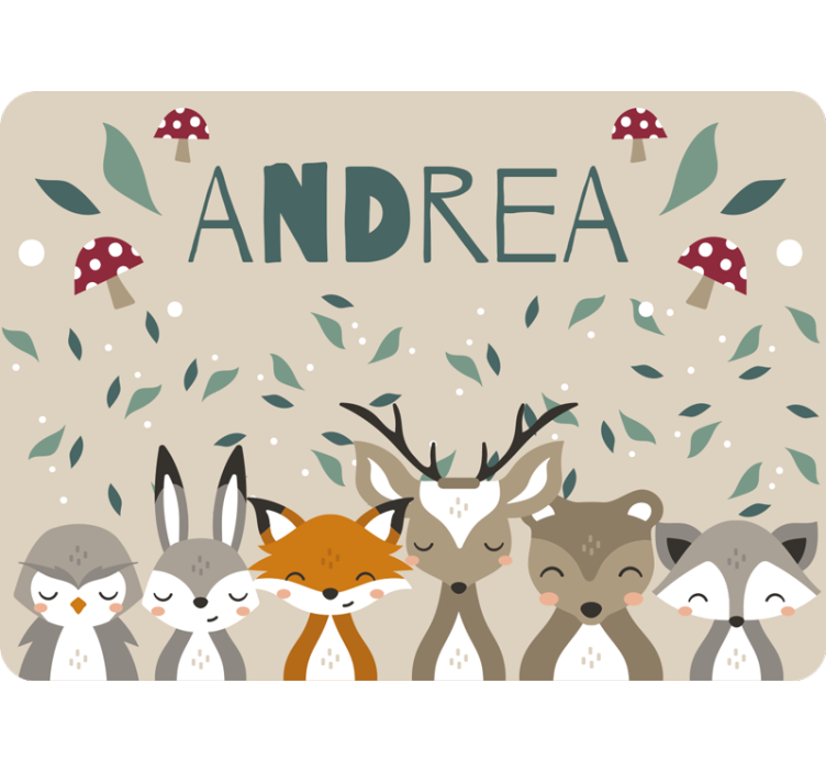 Beige roller blind personalized kids animal designs - TenStickers
