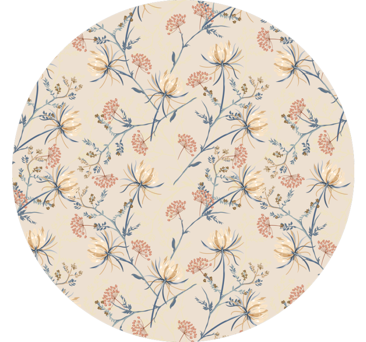 Beige roller blind botanical bloom design - TenStickers